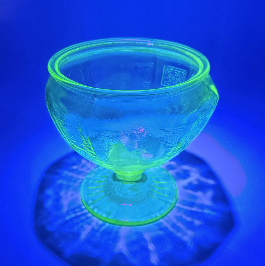 Uranium glass candy dish