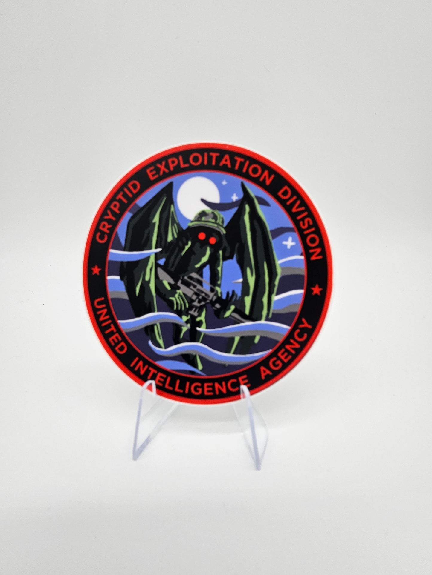 Mothman Cryptid Exploitation (sticker)