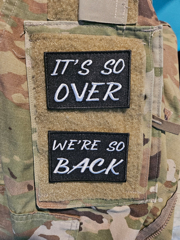 It's So Over/We're So Back velcro hook patches – What a Hell of a Way ...