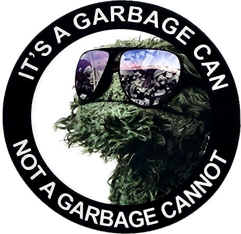 It's a garbage can (sticker)