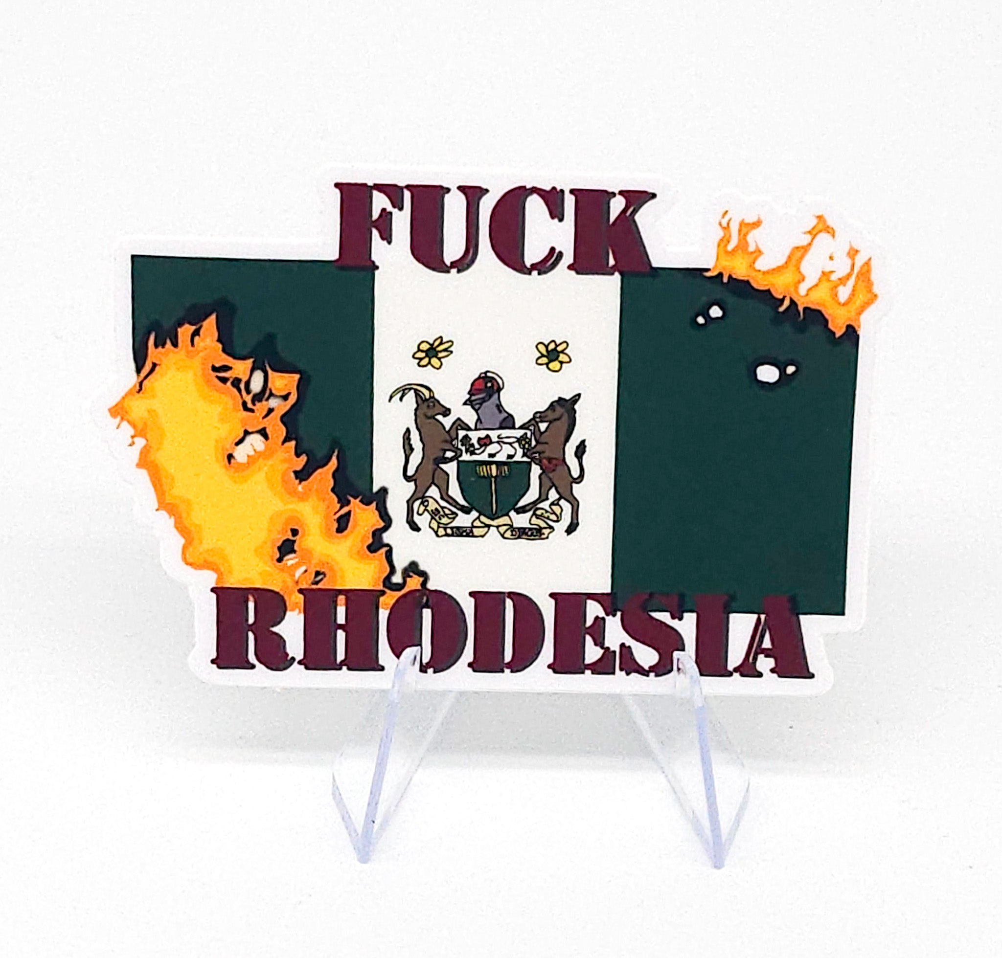 Rhodesian Flag sticker What A Hell Of A Way To Dad Rhodesian Flag sticker What A Hell Of A Way To Dad