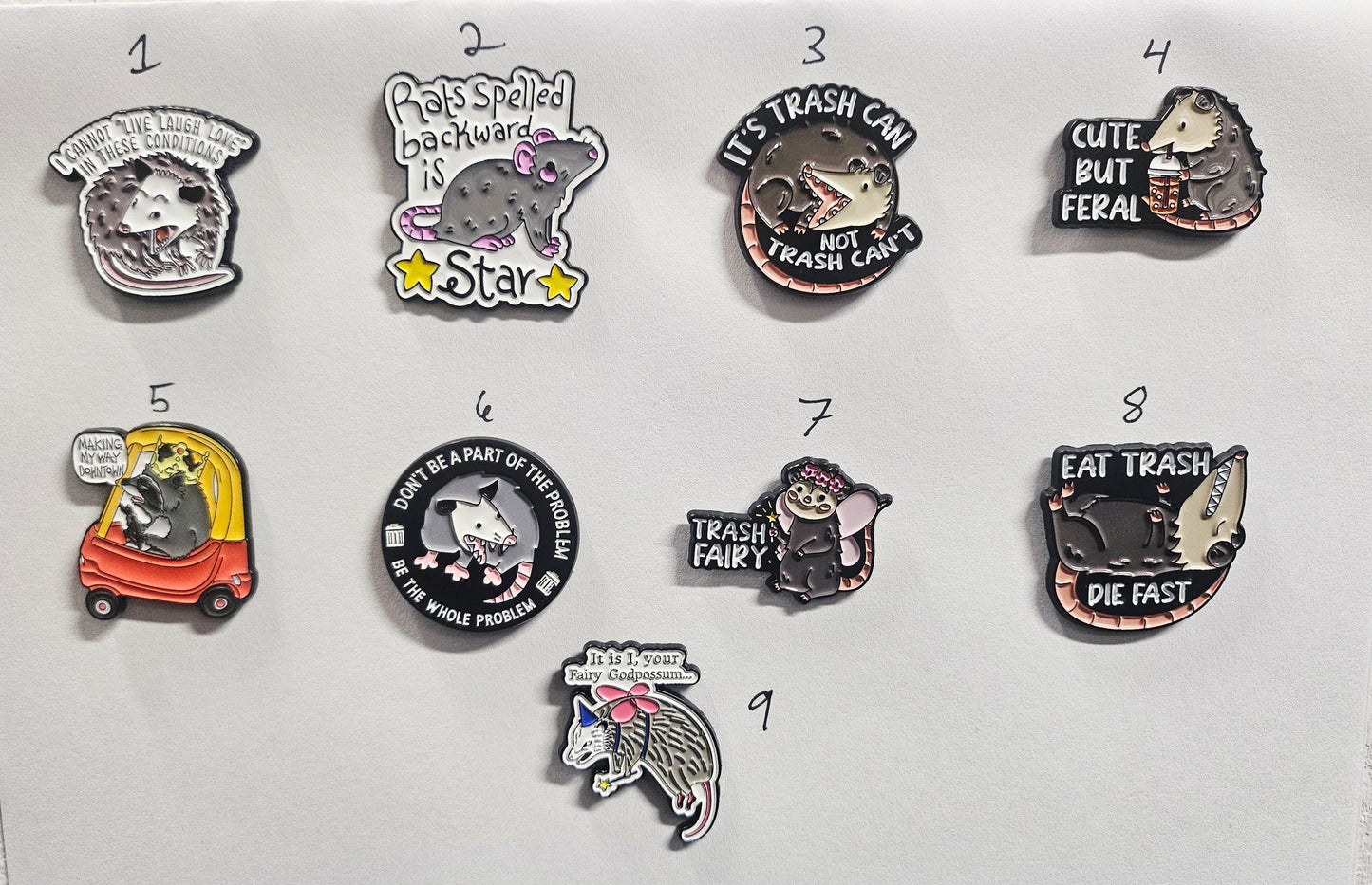 Possum pins