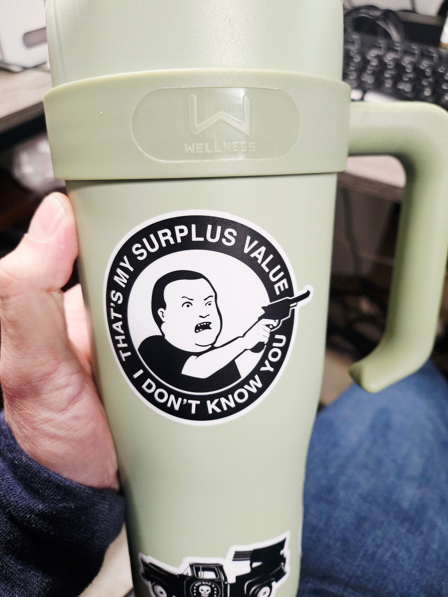 Surplus value sticker